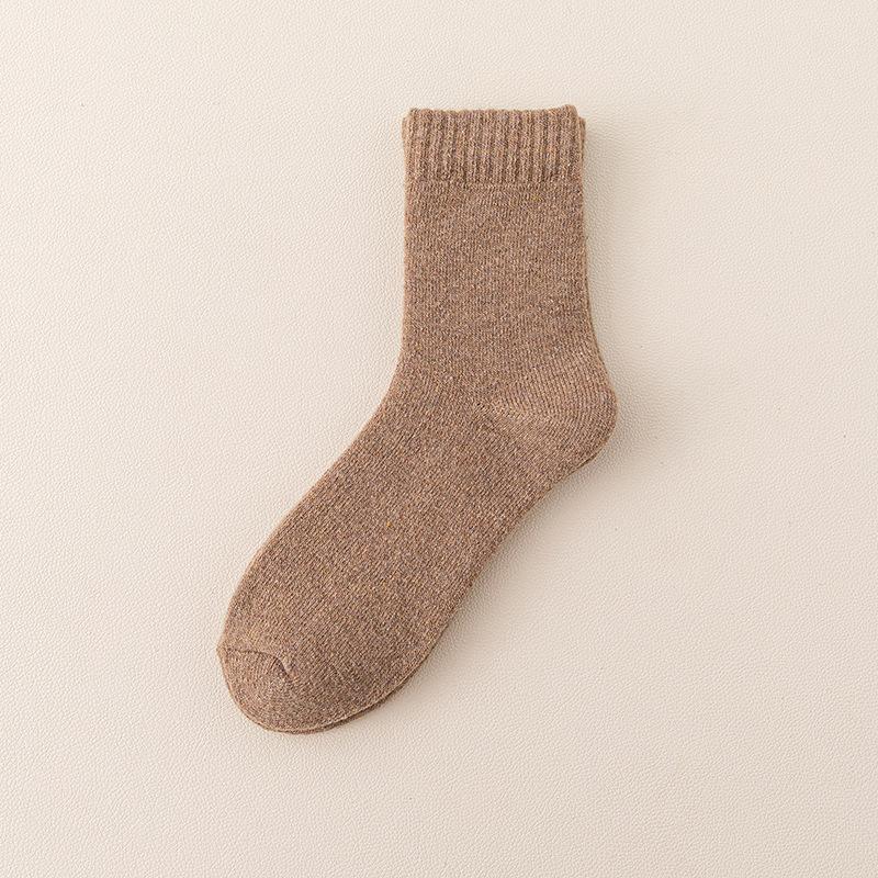 Terry Socks Winter Stockings Fleece Warm Wool Socks Solid Color Cotton Socks Casual Tube Socks Thickened And Versatile