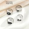 High-End Eco-Friendly Hip Hop Star Ring Set: 4-Piece Trendy European & American Men's Personalized Rings