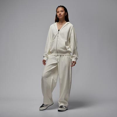 Women's Jordan Sweatshirts Women's Sail White/Sail White Hooded (Non-detachable) Moderate Straight Fit