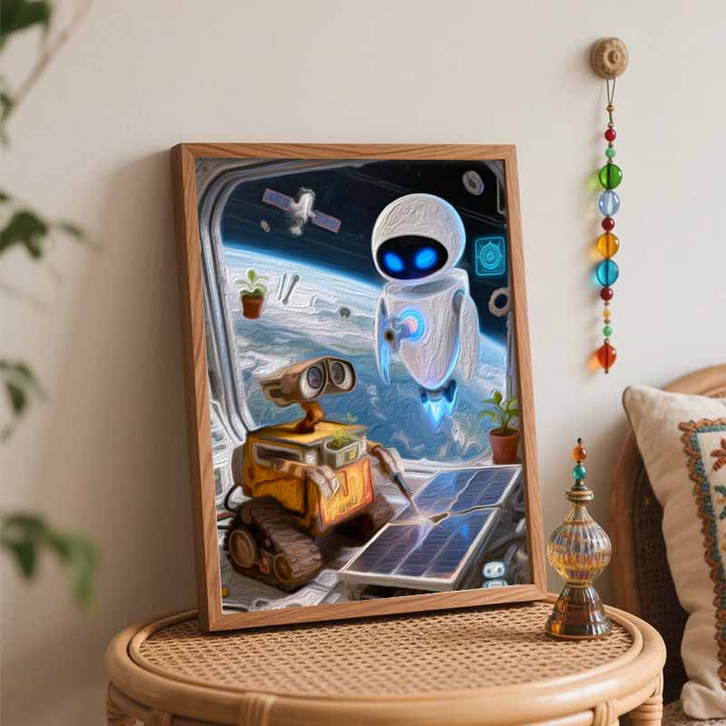Disney Robot Space Adventure Oil Paint Digital Painting Art Kit FillIn Painting Home Decor