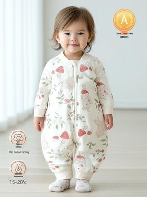 Newborn Split-Leg Sleeping Bag: Padded, Zippered, Anti-Kick Quilt for Home Wear