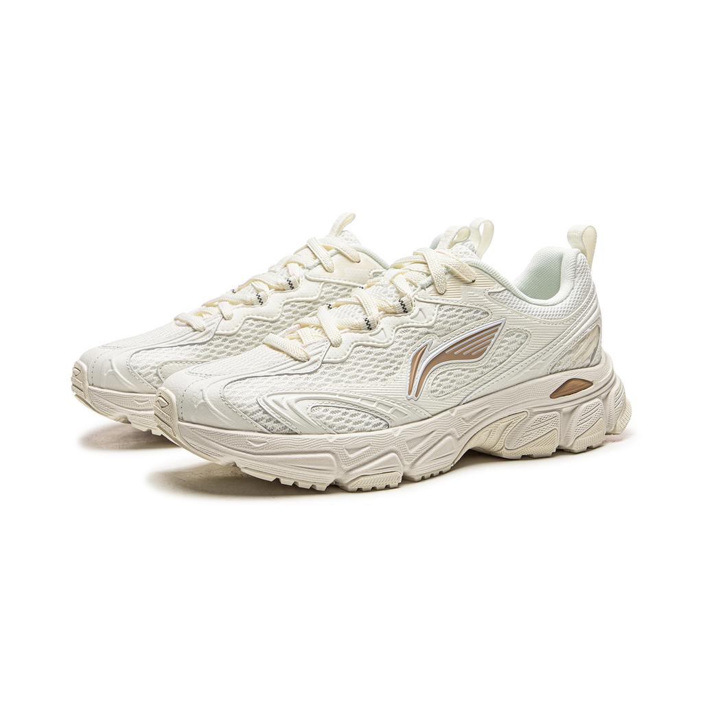 Li Ning Carefree V3 Amorti Résistant à l'abrasion Respirant Basse tige Chaussures de Course Femme Ivoire ARXW024-1