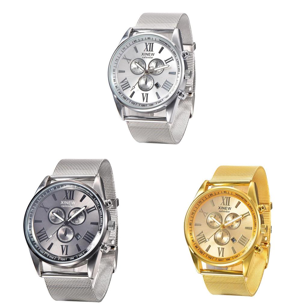 Premium Quality Mens Stainless Steel Military Watch With Elegant Date Functionality