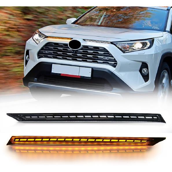 

Daytime Running Light For Toyota RAV4 2019 2020 2021 2022 2023 Hood Gap DRL With Amber Turn Signal Lamps For RAV4 LED Grille Light rav4-plaid