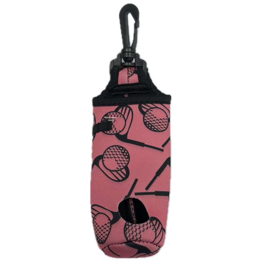 Neoprene Golf Ball Sleeve with Hook - Portable Protective Storage Bag