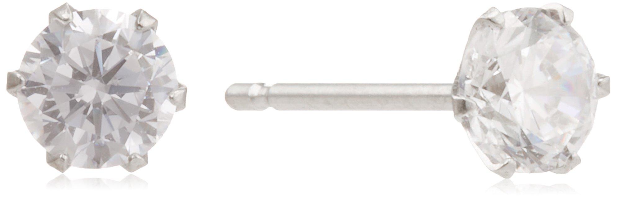 

[Official] ESTELLE Women s Platinum Cubic Zirconia Earrings (M) 0231-3738-0012-0000