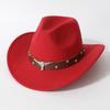 Autumn and winter unisex soft woolen cowboy hat, wide-brimmed fedora, simple and versatile style