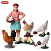 Kids' Farm Animal Toy Set: Rooster, Hen, Chick Figurines
