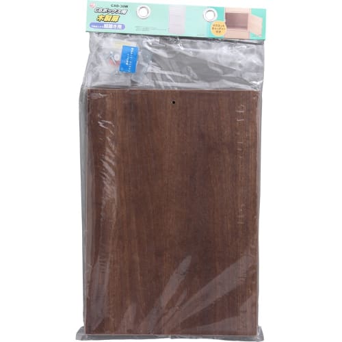 Iris Ohyama CXD-38W Color Box, Wooden Door, Vertical Storage Only, 38.4cm Wide x 3.4cm Deep x 26.9cm High, Brown