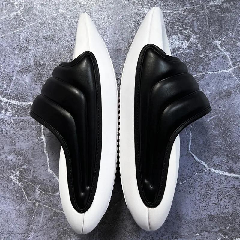 Fashion New Women Beach Slippers Platform Leather Space Bread Shake Slippers Non-slip Fashion Male Female Slippers Big Size 44