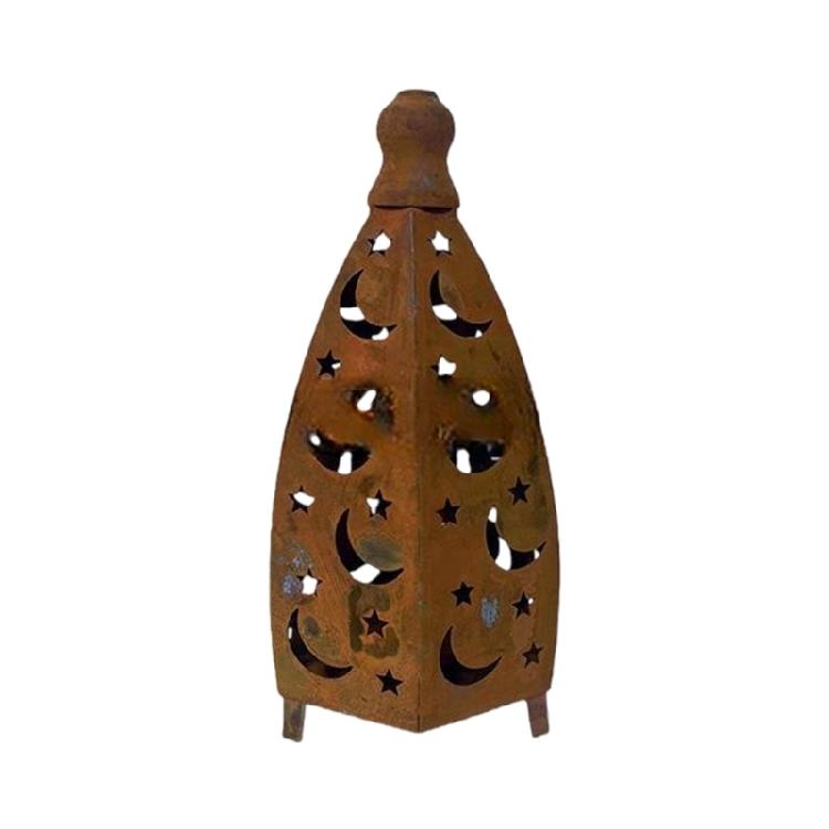 

Unique Ornament Candle Stand With Hollow Out Star And Moon Pattern Metal Candle Lantern For Parties And Weddings Gift 1