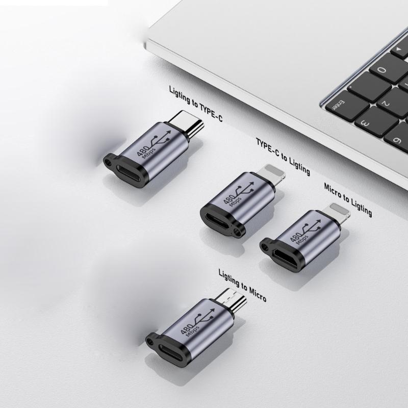 Type-C/Micro To iOS8Pin Conversion Adapter, iOS8pin To Type-C/Micro USB Converter Support Charging & Data Transfer