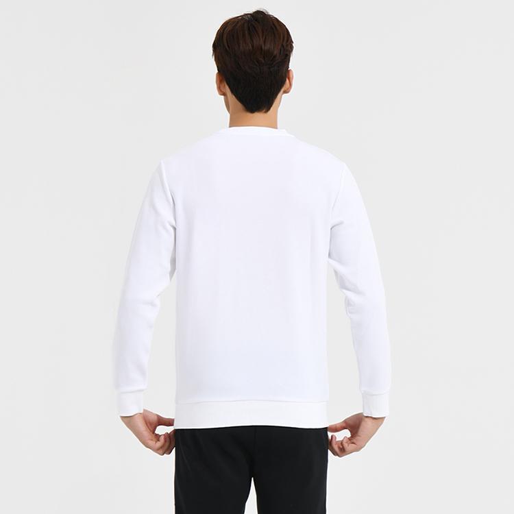 Li-Ning Ping Pong Series Solid Color Letter Logo Print Pullover Casual Crew Neck Sweatshirt Unisex Tops White AWDT281-1