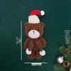 Cute Christmas Bear Plush with Blush, Scarf, Jumpsuit & Keychain Pendant - Adorable Stuffed Toy Gift
