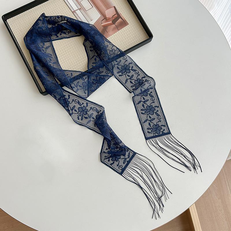 1Pc Tassel Lace Scarf Daily Commute Hair Tie Decoration Bag Flutter Holiday Event Belt Dinner Party Lace Flutter Multicolor