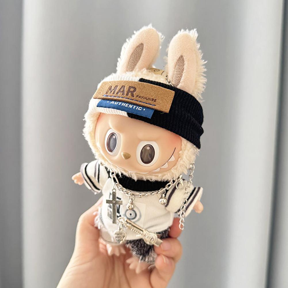 Pro 17 cm Labubu Oblečení pro panenky Módní Oblečení Mikiny Oblečení pro panenky Barevně sladěné Mikiny Panenky Doplňky Roztomilé dekorace Malé utěrky