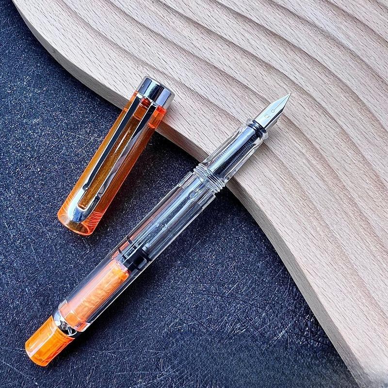 14 Colors Piston Fountain Pen EF/F Nib Plastic Ink Pen Silver Clip PK Hongdian Lanbitou 3059 Office School Supplies Stationery