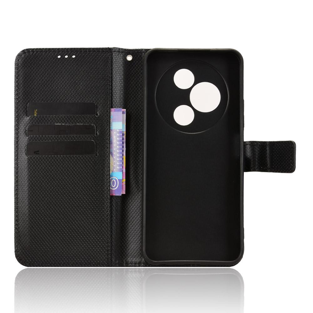 For TCL 605 4G/60 SE Leather Wallet Case with Strap Diamond Texture Phone Cover