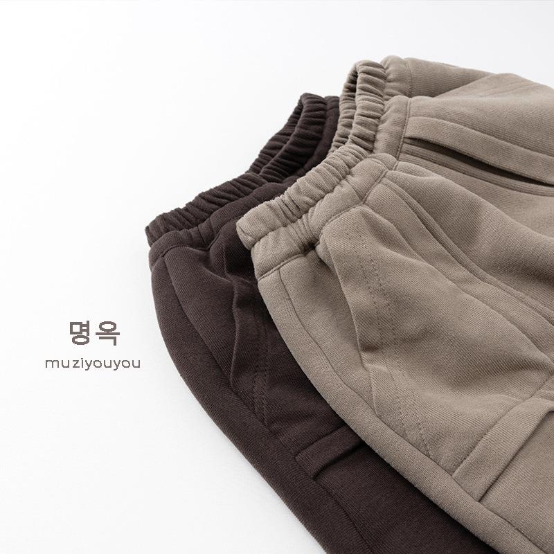 Kids Thickened Fleece Loose Casual Warm Winter Sweatpants Unisex For Baby Boys And Girls
