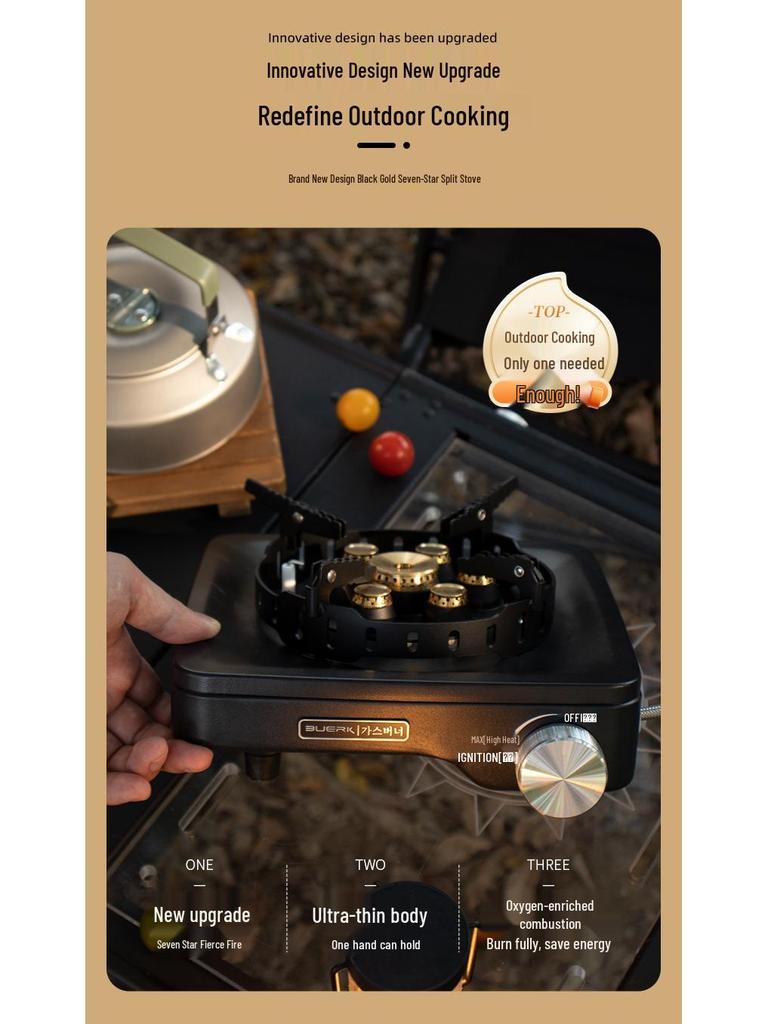 BubiKe Outdoor 8000W Portable Split-Type Camping Stove with Voltage Stabilization for Tea Brewing and Hot Pot.