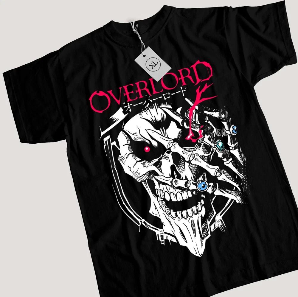 Anime Ooal Gown Skull Overlord Ainz Black Tshirt S
