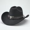 Western Cowboy Hat Jazz Hat Panama Hat Sun Hat Felt Wide Brim Fedora Decorative Rolled Hat