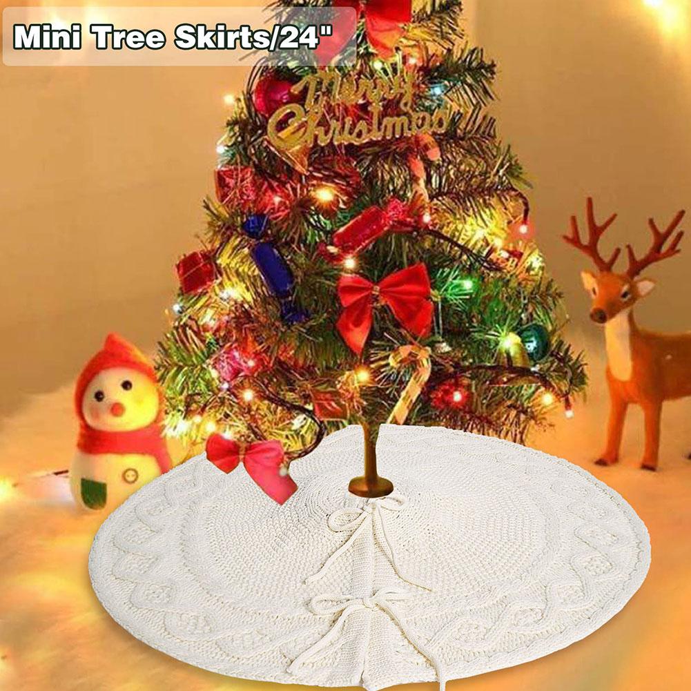 Fusta tricotată pentru brad de Crăciun în stil împletit de 36 de inci Fusta pentru brad de Crăciun plisată Decor pentru petrecerea de Crăciun Fusta de brad cadou