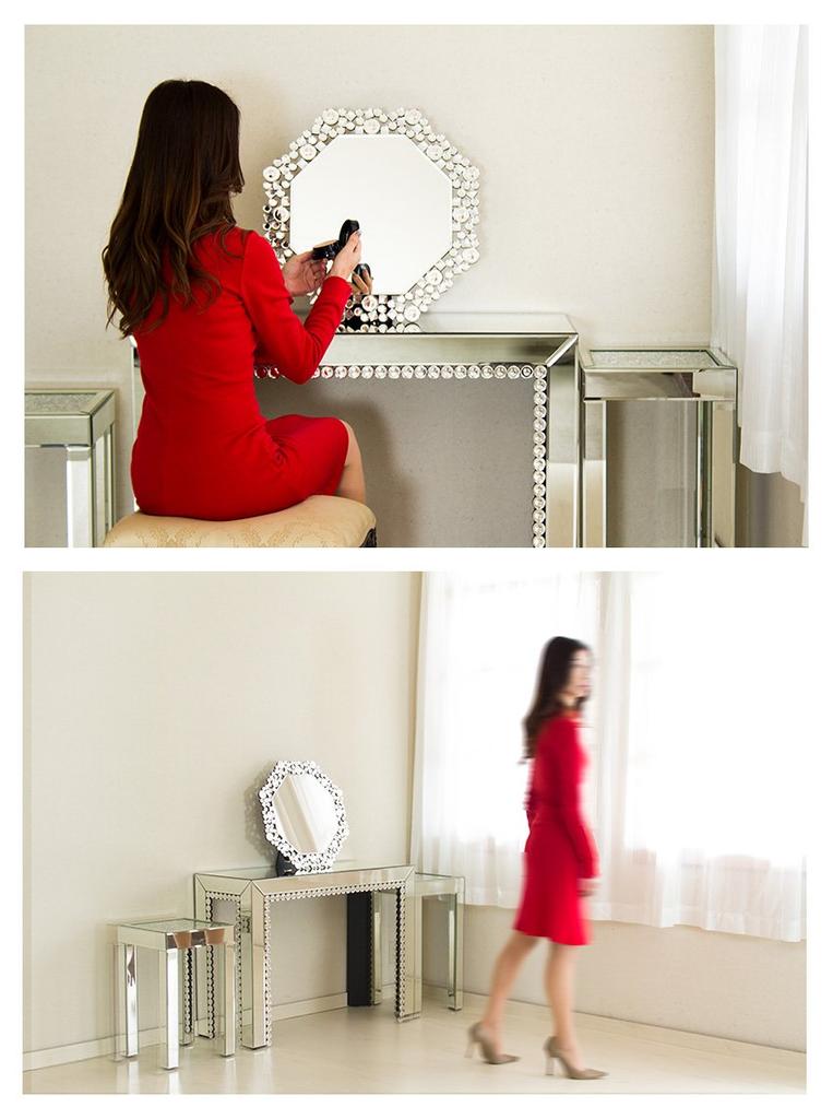 Kuroshio Table Mirror 8 Squares Octa Crystal Width Tabletop Mirror Wall Hanging Mirror Luxury 081016 51.5cm