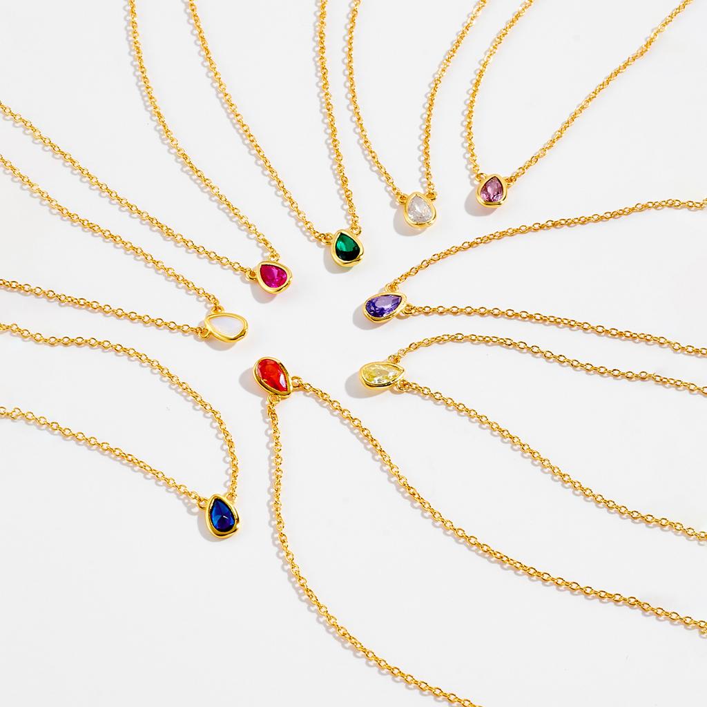 ANDYWEN 925 Silber 7 Farben Regenbogen Bunt Ovale Zirkon Anhänger Halskette Damen Luxus Schmuck Choker