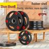 Shunshunni Rubber-Coated Solid Steel Olympic Barbell Set
