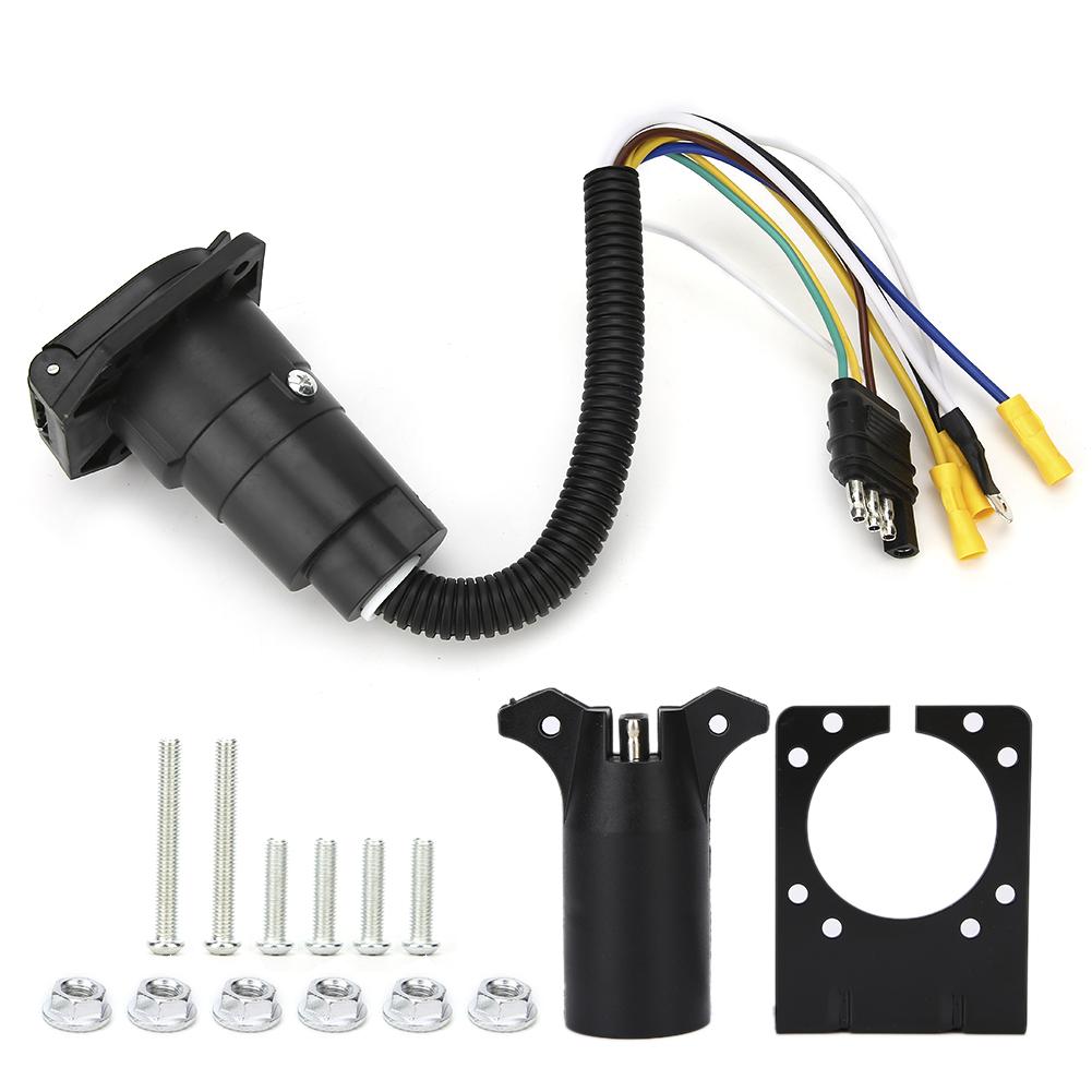 

7-контактный прицепный разъем к 4-контактному грузовому разъему заднего хода с монтажным кронштейном RV Аксессуары