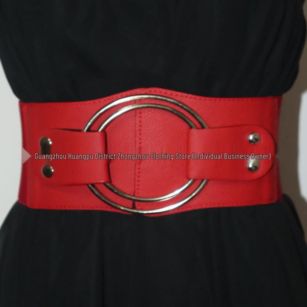 Women's Wide Elastic Waist Belt - Versatile Decorative Fashion Accessory for Skirts, Coats, Sweaters, and Suits.