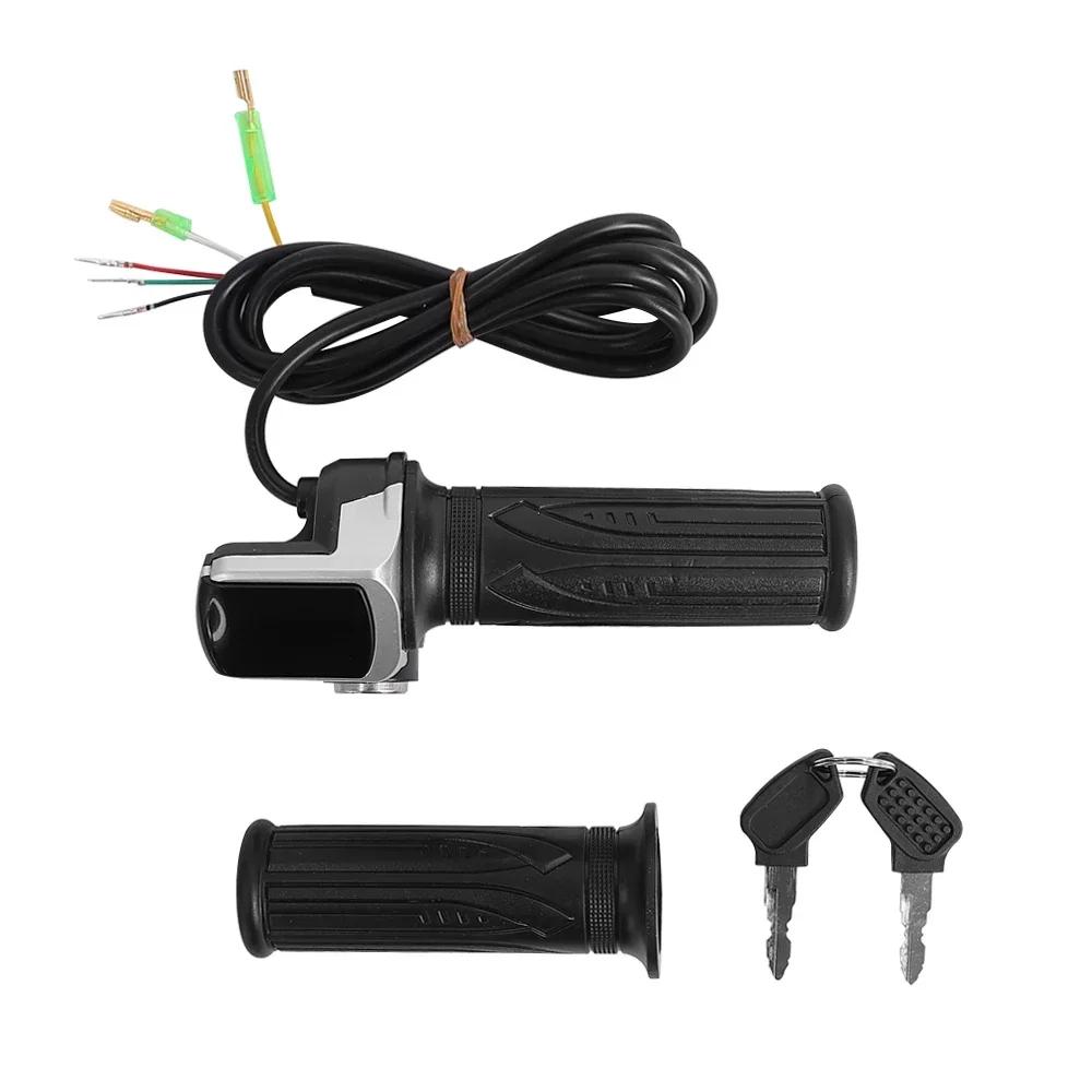 24/36/48/60V Throttle Handlebar Grip Power Speed Rotary With Key With LCD Battery Display For Electric Scooter Bike Parts