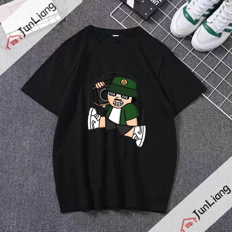 Ferxxo Breathable Tshirt Rapper Feid Printed Tshirts Summer Short Sleeve Tee Hip Hop Unisex Women Streetwear Tshirt