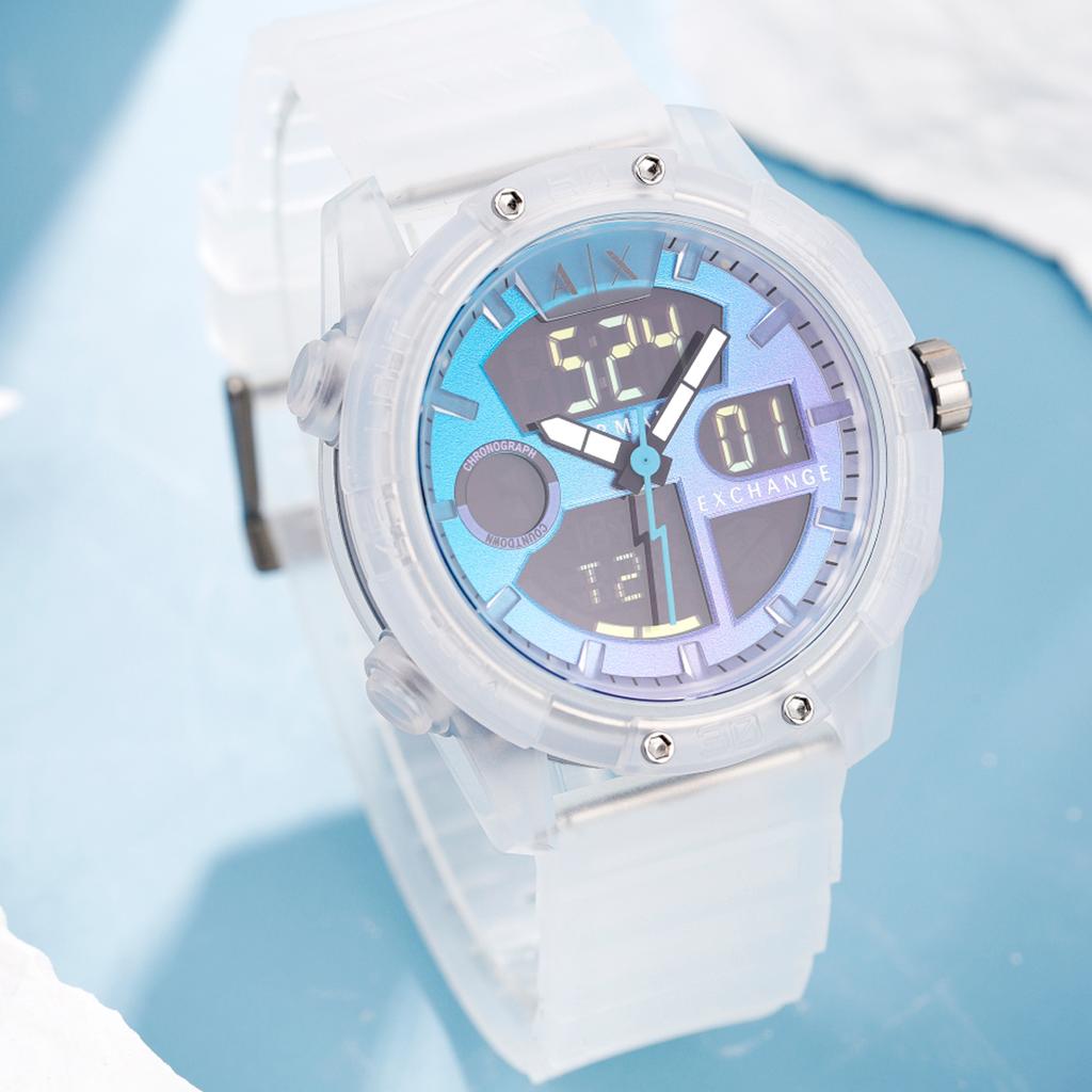 Armani Exchange AE Náramkové hodinky Elektronický strojek Silikonový řemínek Vícebarevný ciferník Pánské hodinky AX2963