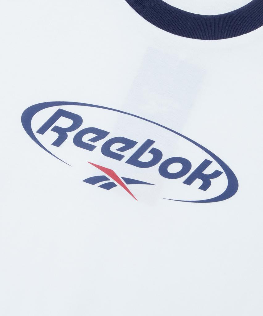 Reebok Circle Logo Semi-Crop Ringer Short Sleeve T-Shirt (W) - White