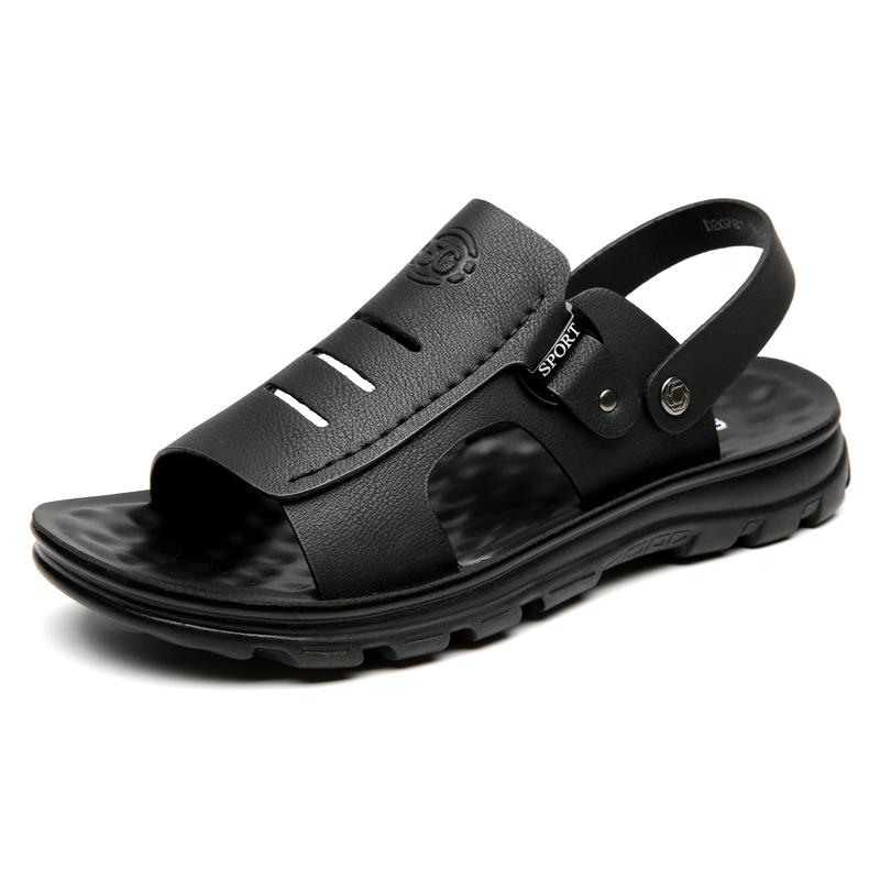 Men's Breathable Summer Cow Leather Sandals 2026 Anti-slip Soft Bottom Beach Shoes Casual Men's Slippers One-piece Free Shipping