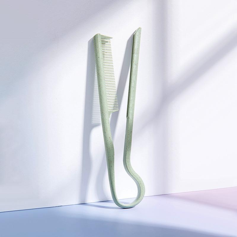 

Выпрямляющая расческа Wheat Straw V-Splint для укладки волос в домашних условиях. Инструмент для выпрямления волос. Уход за волосами. зелёный