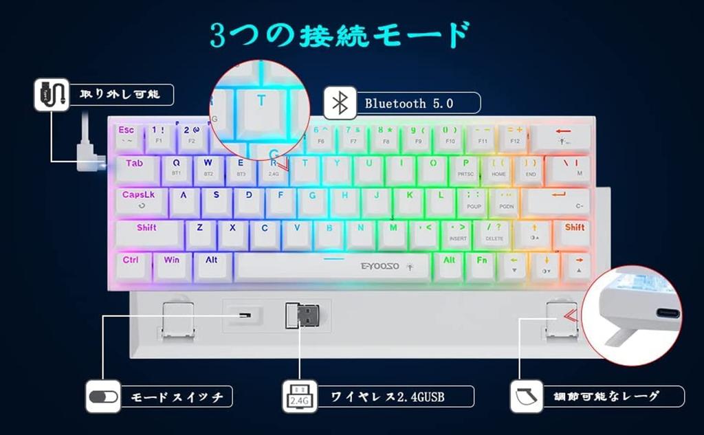 Gaming Mechanical Keyboard with Blue and USB Wired RGB LED Compact Compatible with Windows and Gaming and Office Use with Blue e-Element Keyboard,