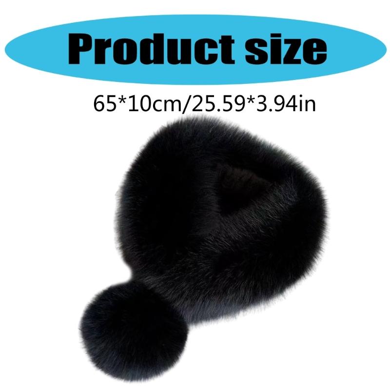 Faux Furs Scarf Winter Warm Neck Wrap Furry Neck Scarf for Office Daily Wear