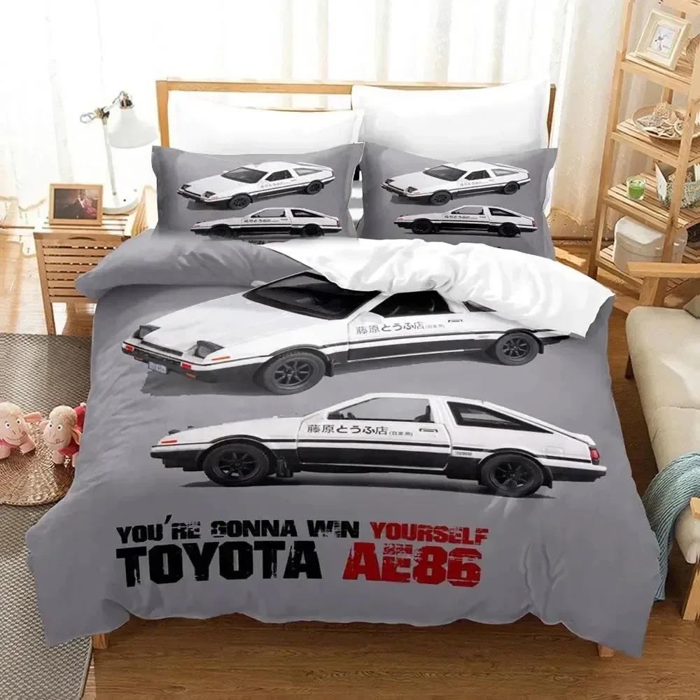 3D Print Initial D Ae86 Bedding Collection Duvet Cover Bed Collection Quilt Cover Pillowcase Comforter King Queen Size Boys Adult Bedding Collection
