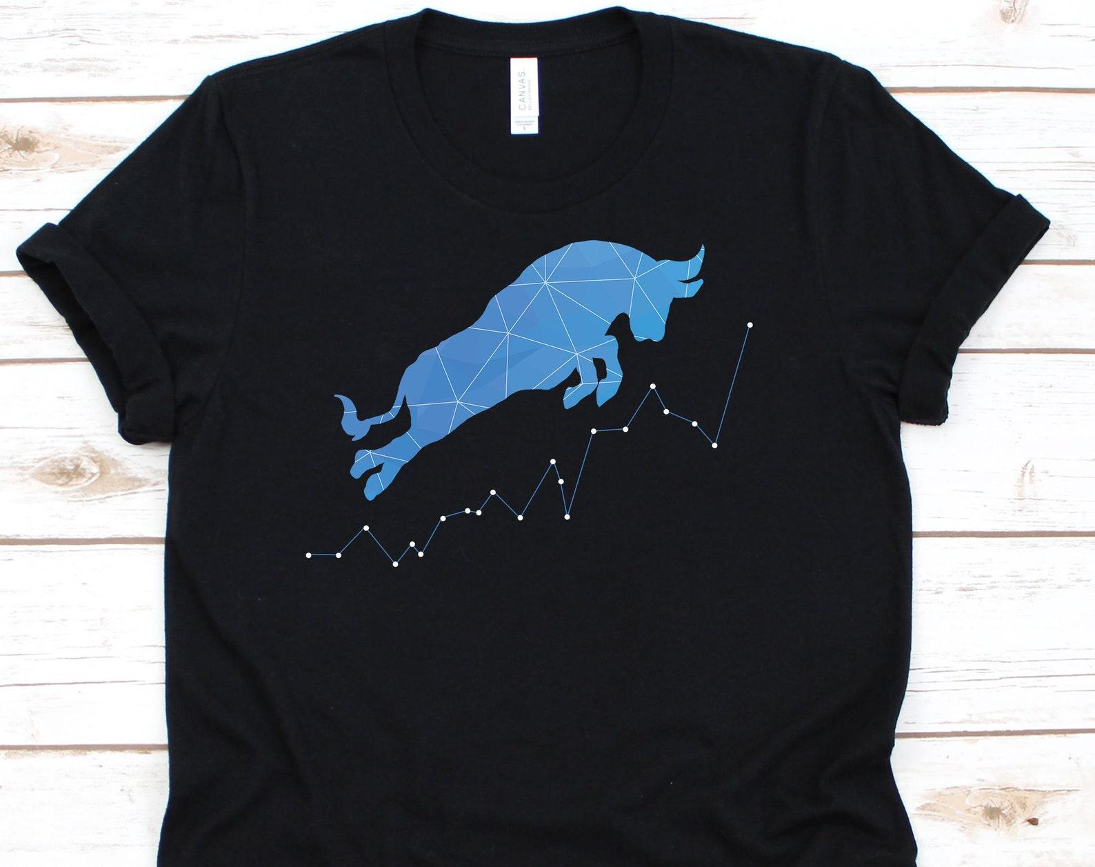 Bull Trading Shirt, Funny Trading Shirt For Day Trader Stock Investor, Forex Tshirt For Men Women, Stock Market Gift, Stock Exchange Tee S