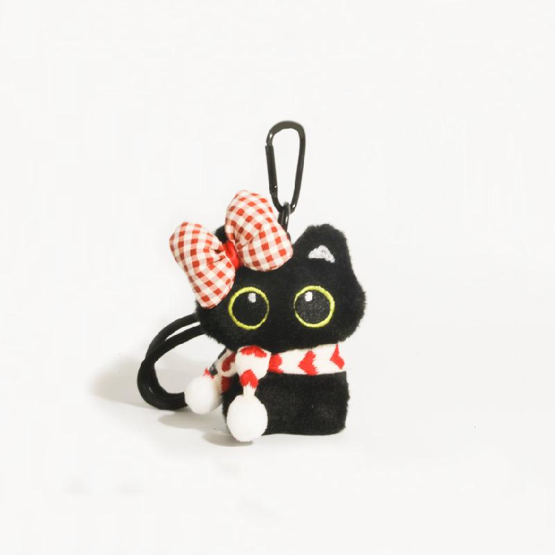 Creative Punk Plush Black Cat Pendant Cute Little Cat Doll Keychain Exquisite Bag Decoration Accessories Couple Gifts