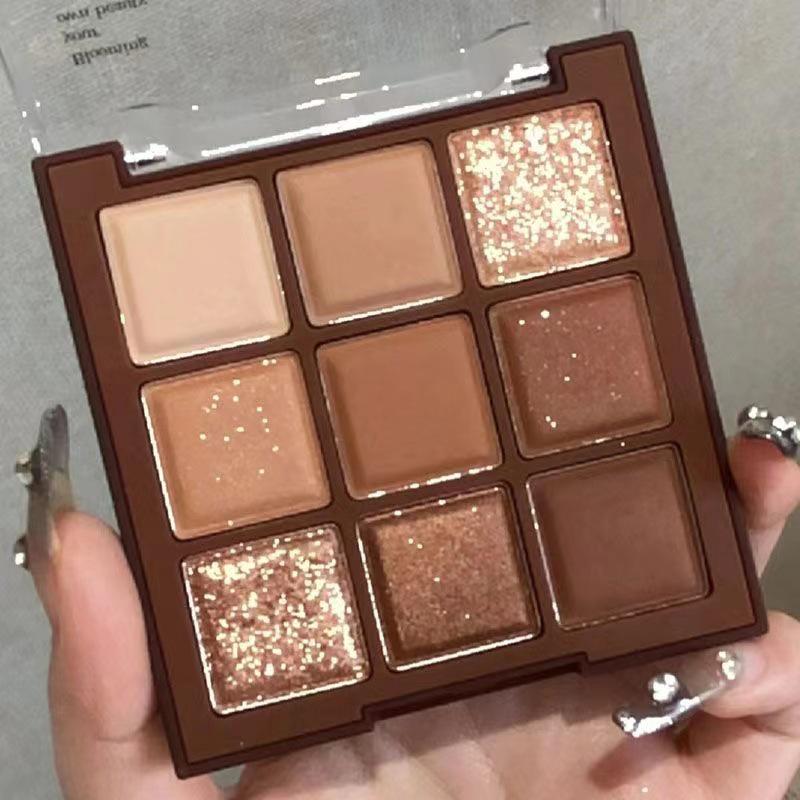 ErshiQi Nine-Color Earth Tone Matte & Shimmer Eyeshadow Palette