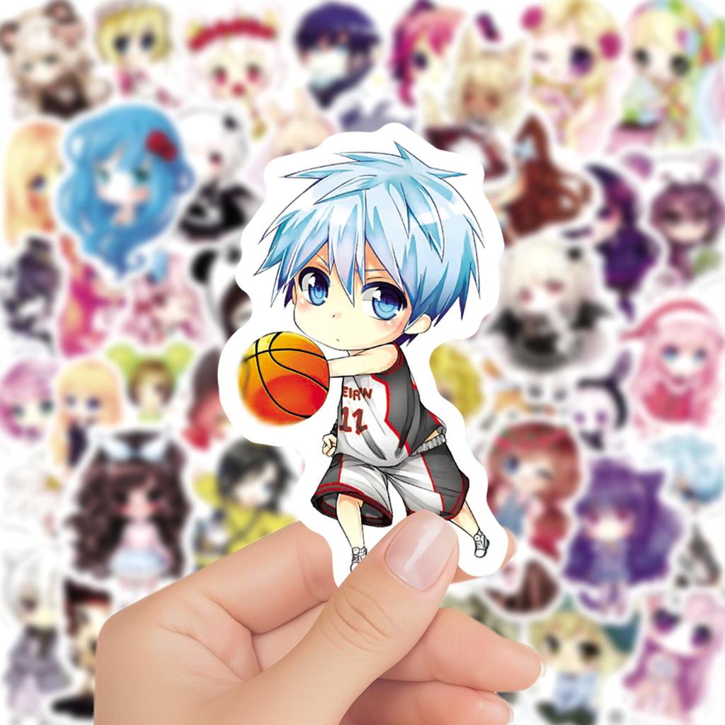 50 Cute Anime Girl Stickers – Waterproof for Journals, Luggage, and Bottles