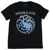Game OF Thrones Adult New T-Shirt - Winter Is Here Icy Targaryen Crest Pic