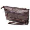 Interesting Clutch for Men Made of Genuine Textured Leather with Crocodile Embossing CANPELLINI 21554 Brown