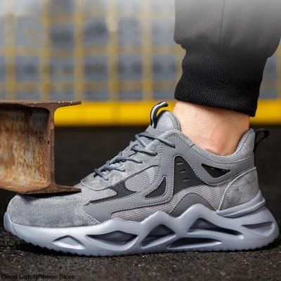 Men Winter Work Sneakers Lightweight Men Sport Safety Shoes Women Steel Toe Work Shoes Male Anti-Puncture Indestructible Shoes