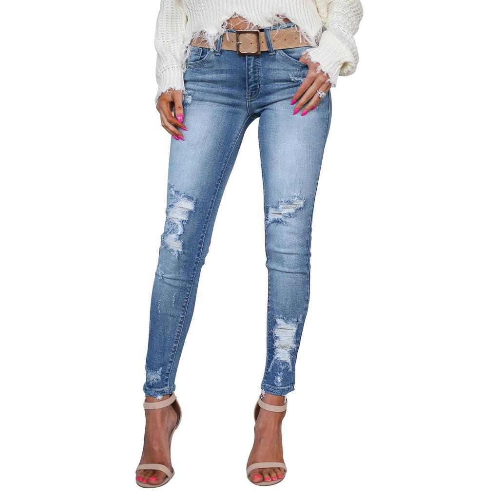 Women's Denim Classic Versatile High Waist Fashionable Trousers