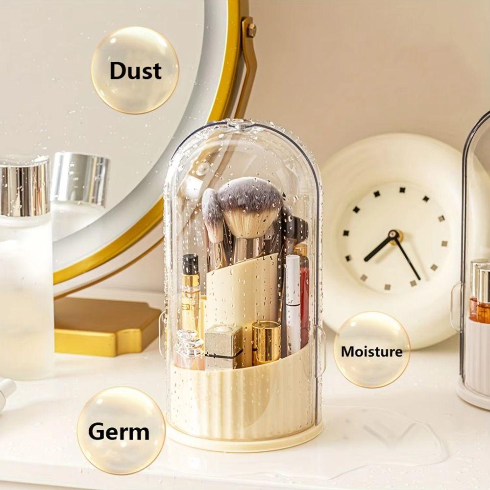 360° Rotating Makeup Brush Holder Large Capacity Lipstick Eye Shadow Storage Box  for Vanity
